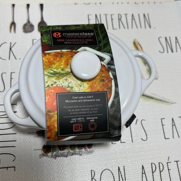 Master Class Mini Casserole Dish With Lid. White NEW! - Picture 4 of 7